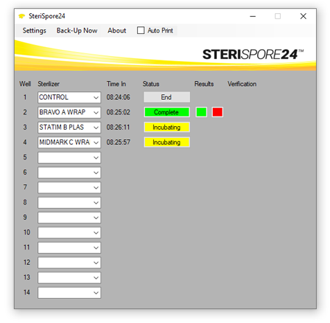 SteriSpore24 spore test software