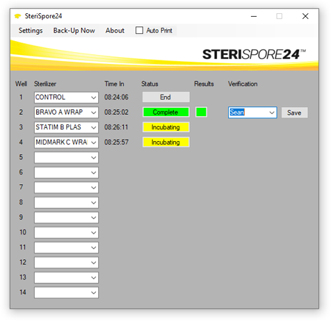 SteriSpore24 spore test software